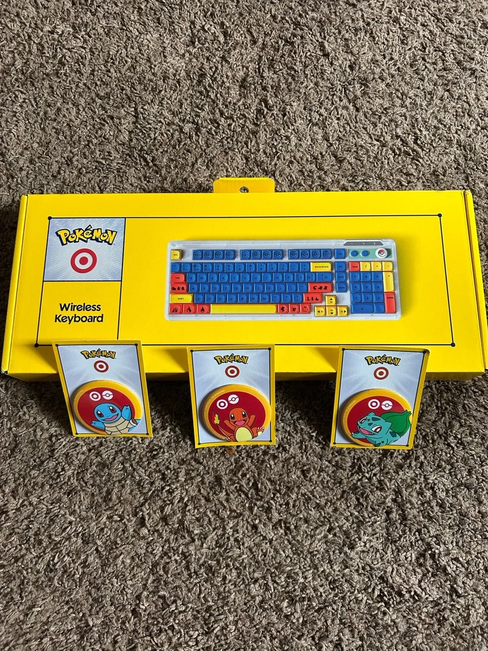 Pokemon Target Wireless Keyboard W/ Limited 3 Pins Charmander Squirtle Bulbasaur